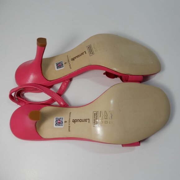Larroude Hibiscus Slingback Sandals Size 6 Magenta Pink Leather NEW $350 - Picture 11 of 16